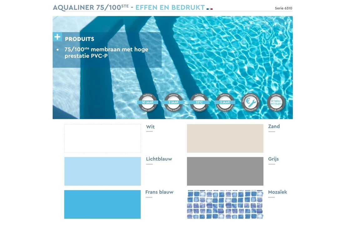 BWT Aqua Zwembad Liner 75/100ste Kleur Wit 2 BWT Aqua Zwembad Liner 75/100ste Kleur Wit - Afbeelding 2