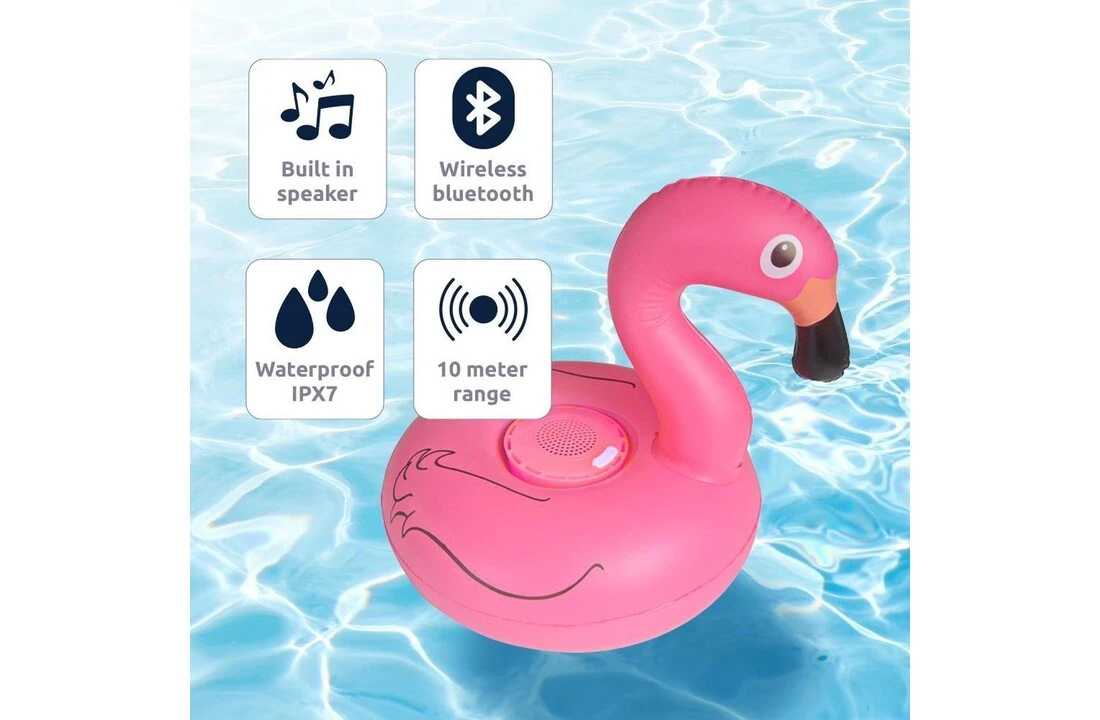 Celly Poolspeaker Opblaasbare Flamingo 3 Celly Poolspeaker Opblaasbare Flamingo - Afbeelding 3