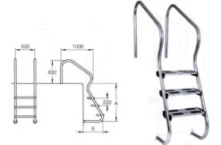 Flexinox Easy Access Zwembadtrap 3-treden AISI 316 -Hayward Verkoopwinkel flexinox easy access zwembadtrap 3 treden aisi 316 2