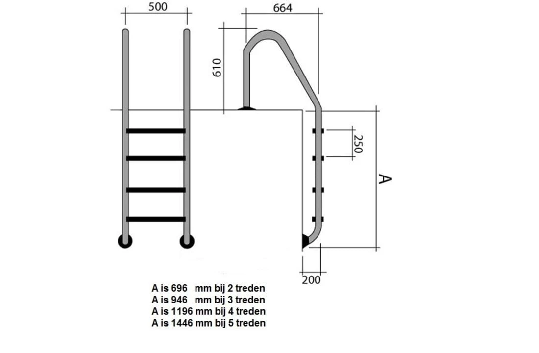 Flexinox Wijd Model Zwembadtrap 2-treden AISI-304 3 Flexinox Wijd Model Zwembadtrap 2-treden AISI-304 - Afbeelding 3